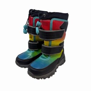 NEW! Lands End Boys Waterproof Snow Boots Size 9M Kids, Multi-Color